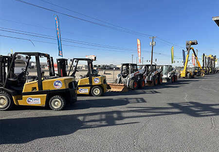 Forklifts & Equipment on Spirit Equipment's Lot